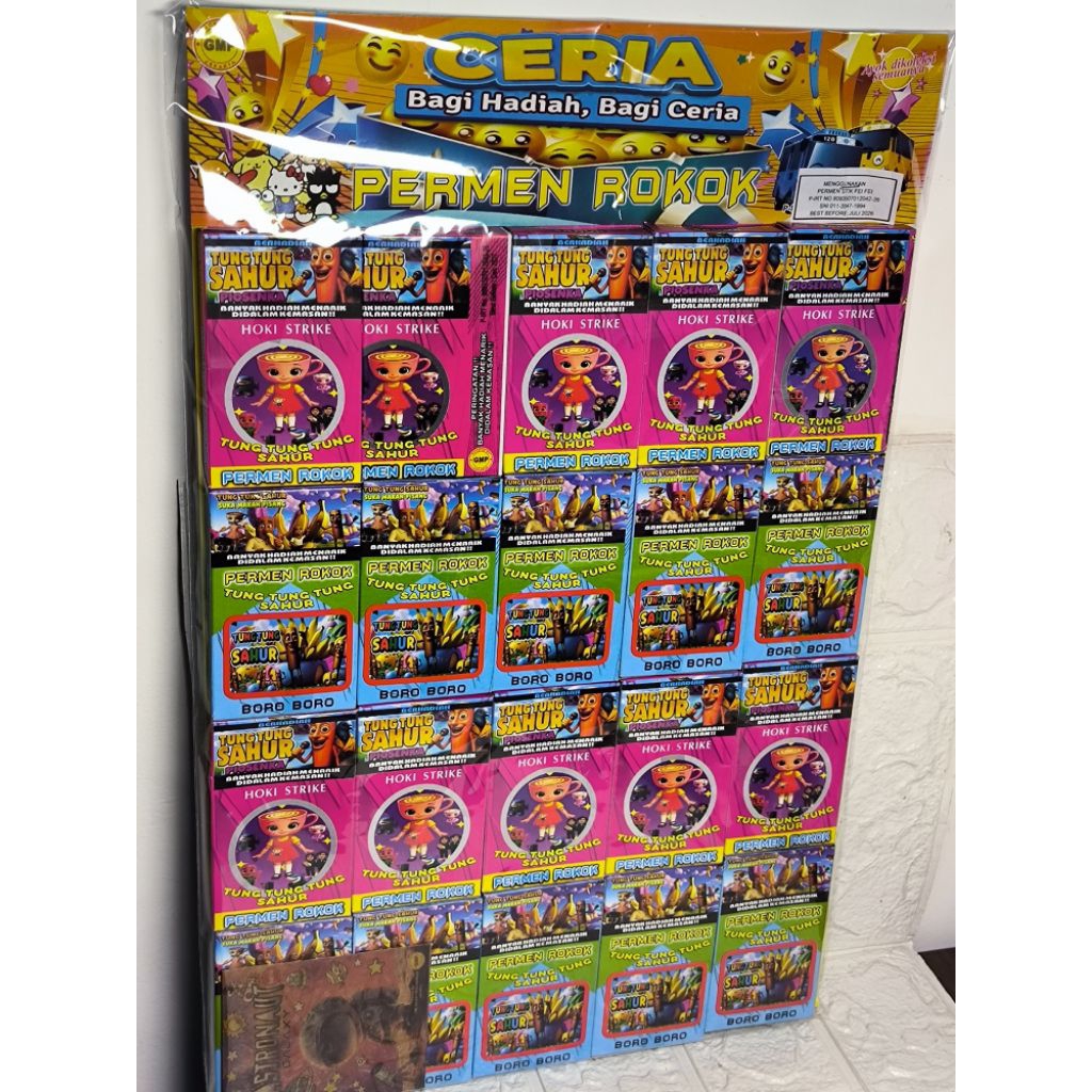 PERMEN MAINAN MISTERI BOX KOTAK ROKOK TUNG TUNG SAHUR ISI 20