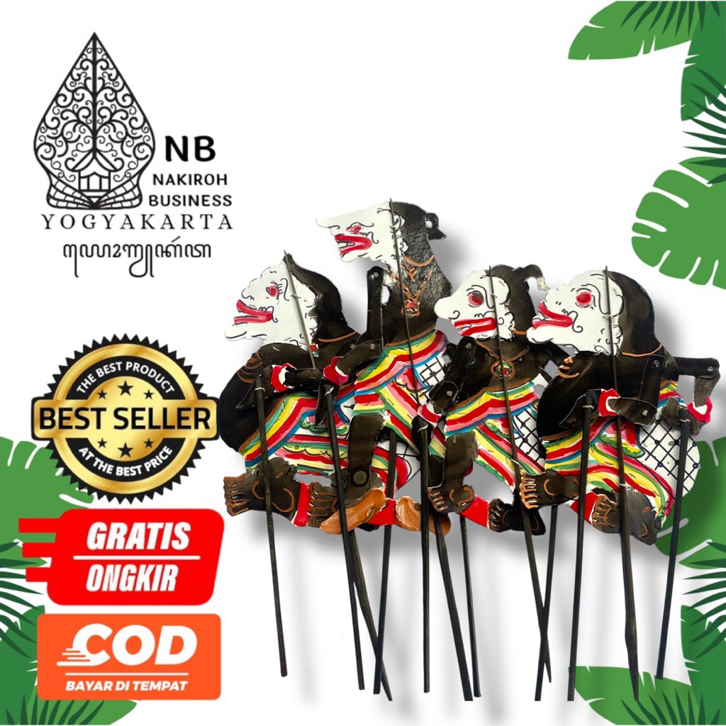 NAKIROHBUSINESS wayang kertas duplex Punokawan/Punakawan hitam tinggi -+30cm