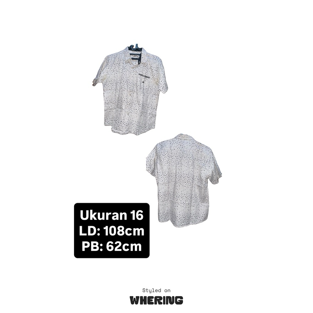 PRELOVED BAJU KEMEJA PRIA CROCODILE MOTIF POLKADOT
