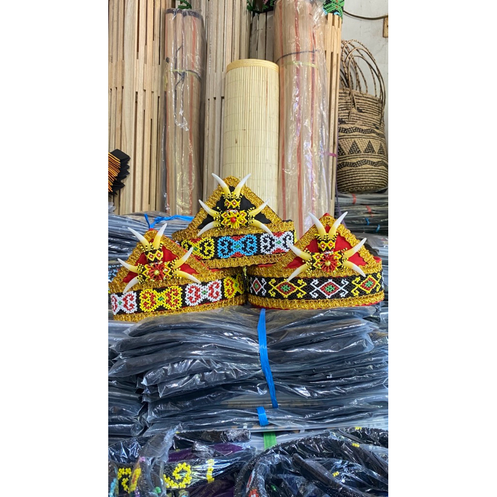 Topi / Lawung Taji Kesenian Khas Dayak Kalimantan | Lawung Manik | Topi Lawung |