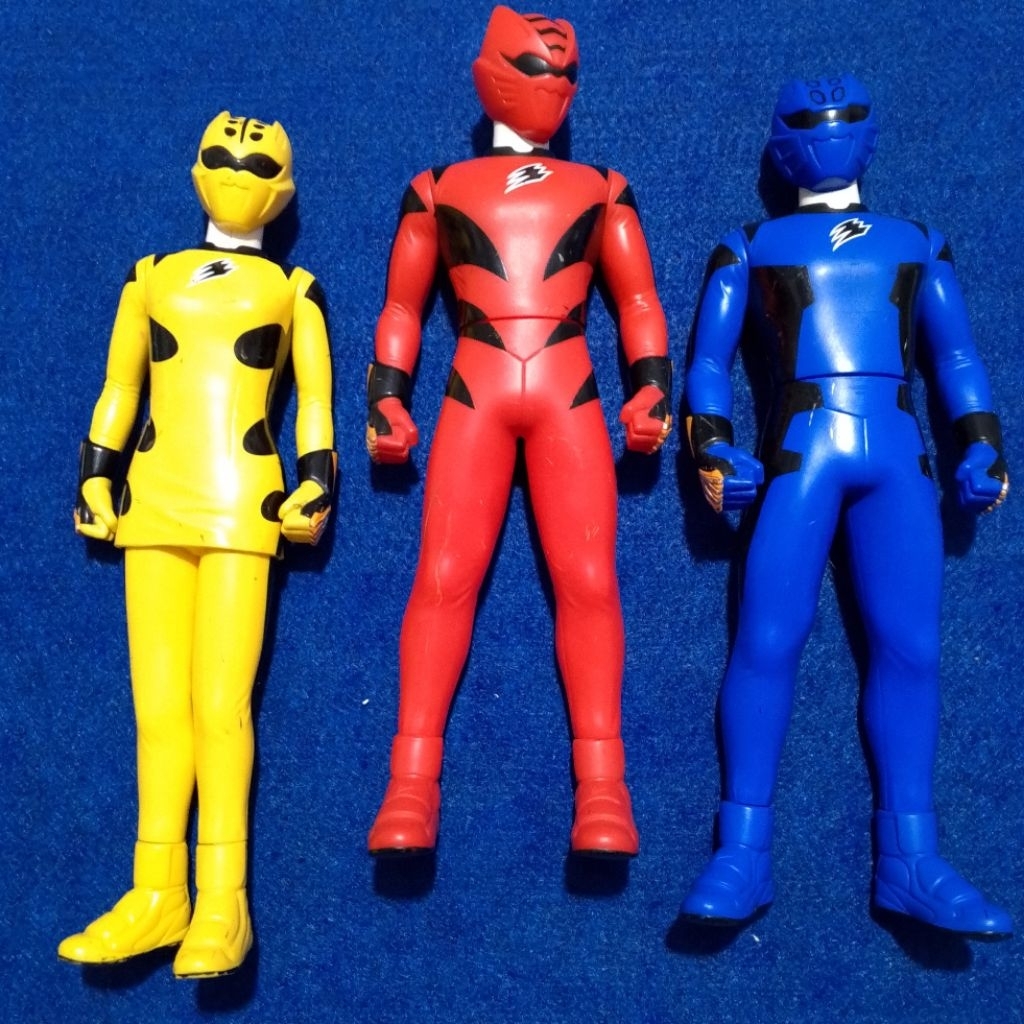 Big Sofubi Super Sentai Gekiranger Power Ranger Jungle Fury Set Of 3 Original BANDAI