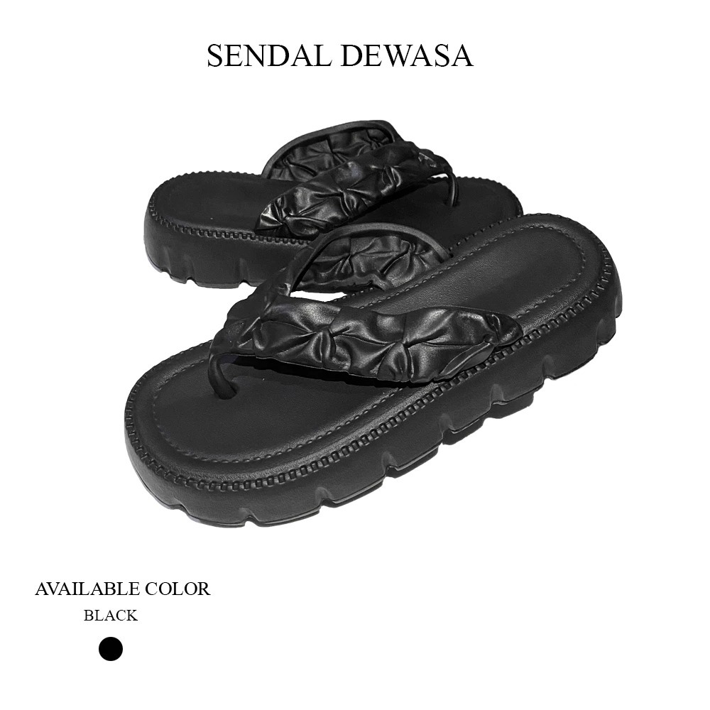 Sandal Jepit Wanita Dewasa 35-40 Sendal Jepit Karet Ringan Elastis Trendy PROMO