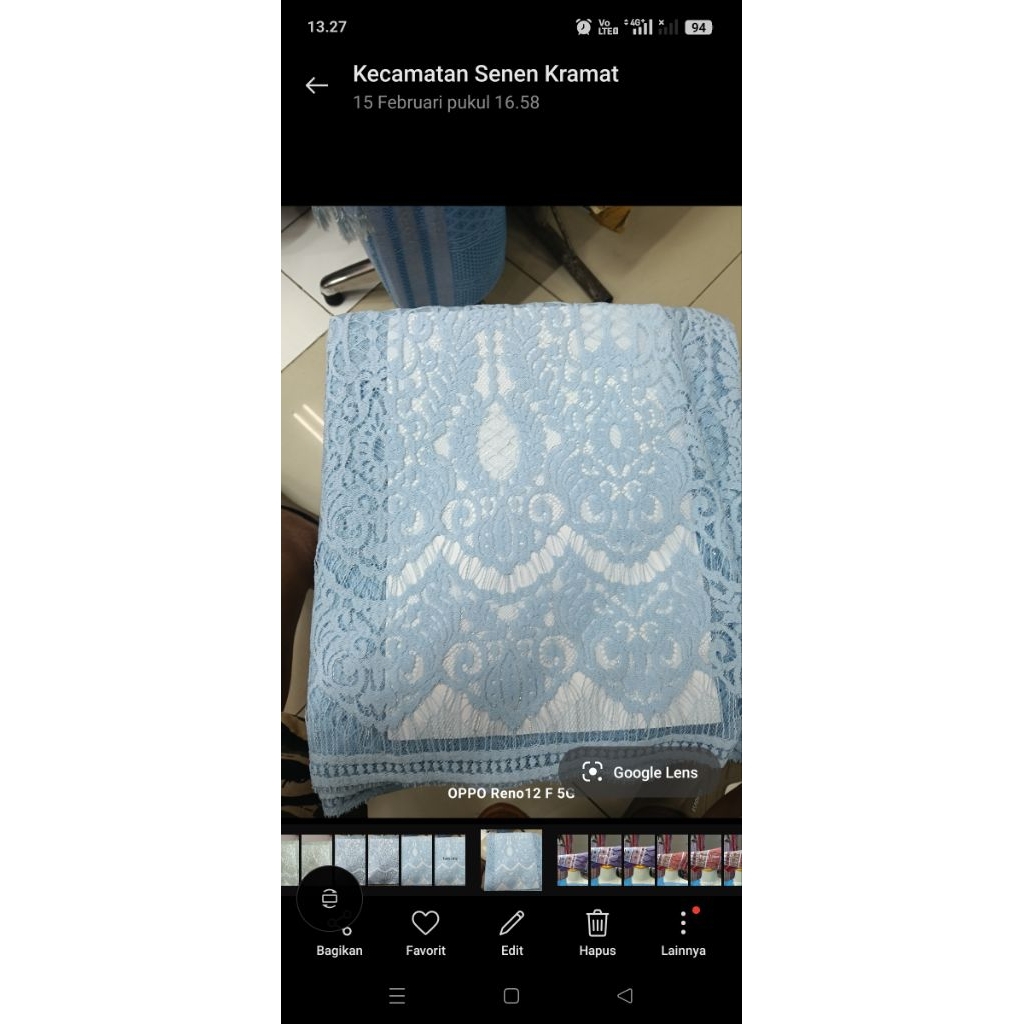 KEBAYA SEMI PERANCIS BLUE ICE.