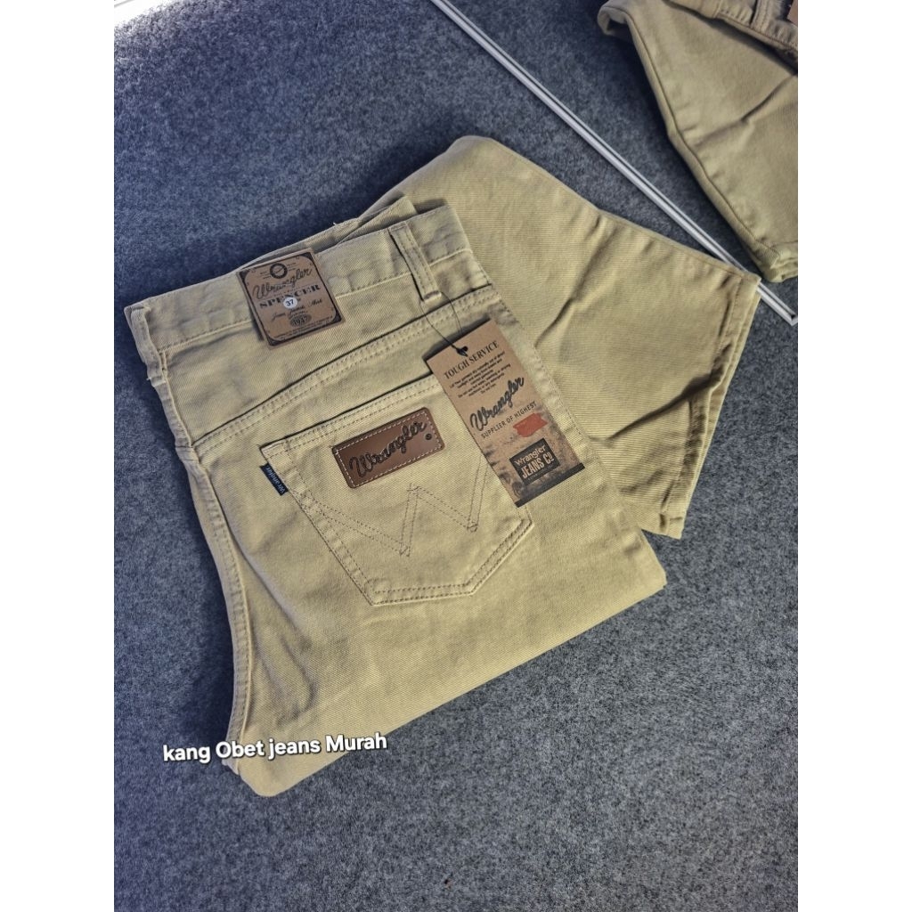 Celana jeans panjang pria wangler reguler fit Cream/ Jeans pria standar Wangler cream 28 30 32 34 36