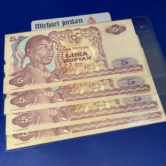 5 rupiah sudirman tahun 1968 gress ada gripis