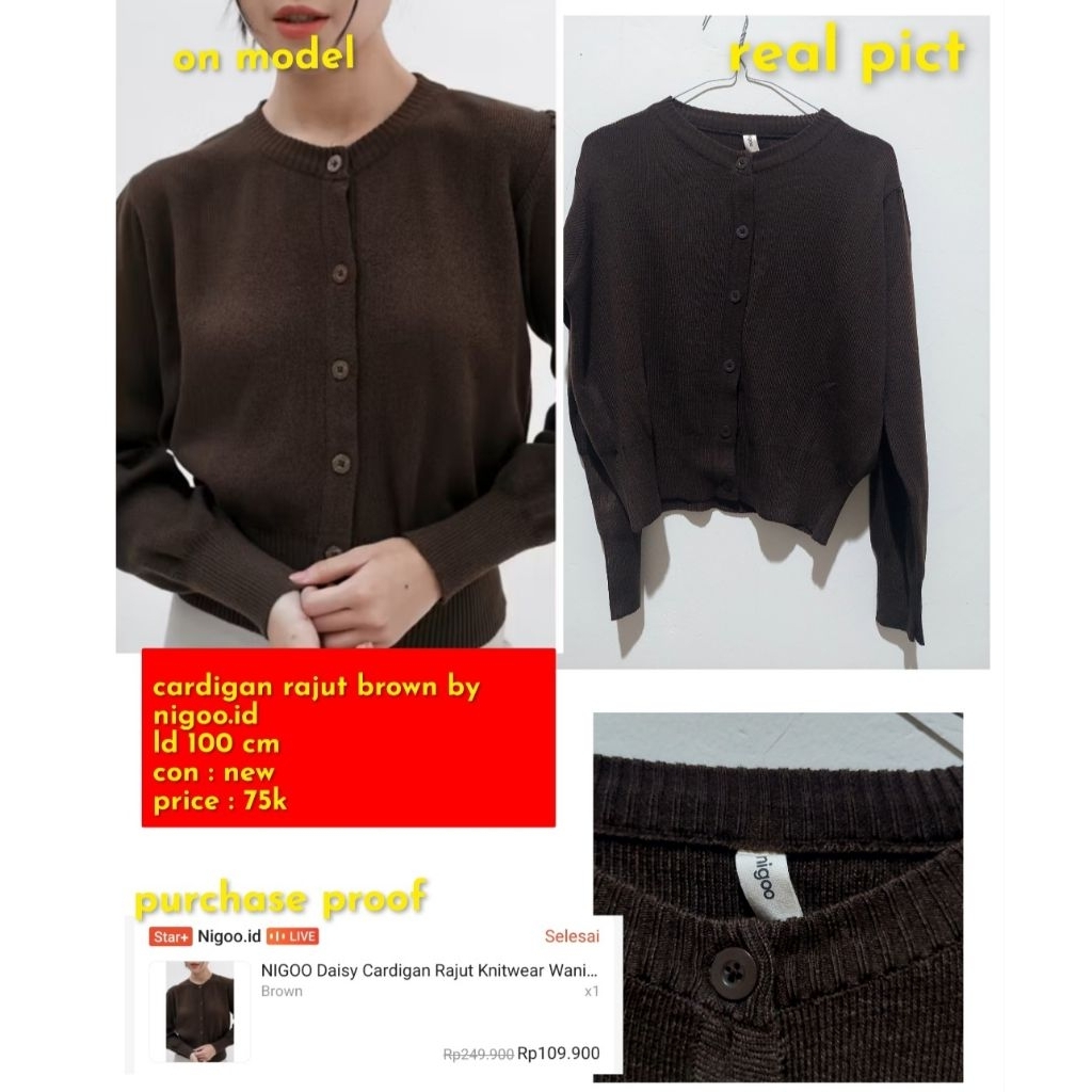 cardigan rajut brown nigoo.id