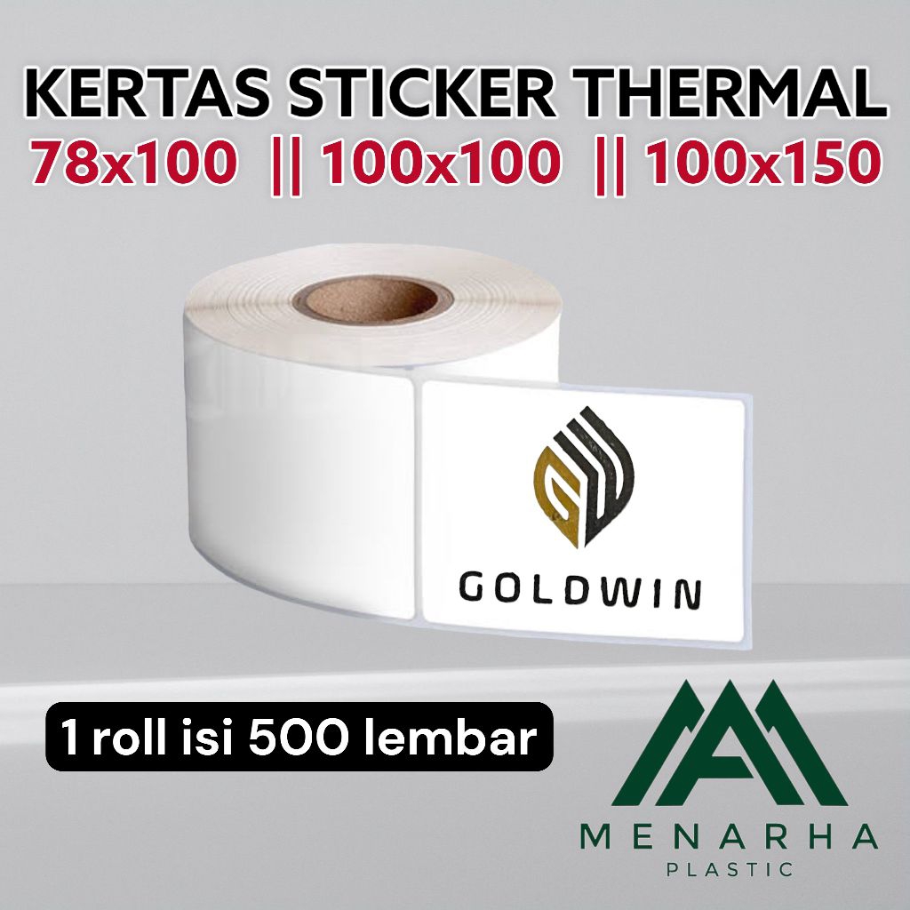 Label Thermal Resi Sticker Barcode GOLDWIN ISI 500 PREMIUM ROLL/ LIPAT