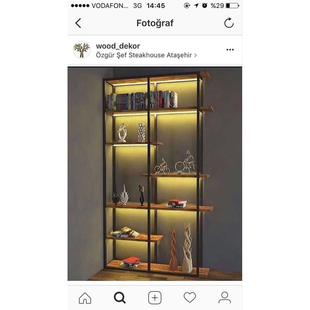 rak pajangan/rak partisi dengan lampu LED