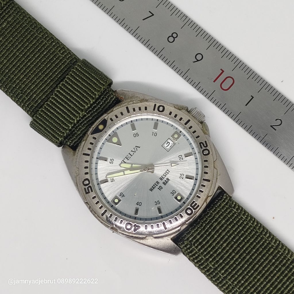Jam Telva Diver TC6036 Silver Vintage Bekas