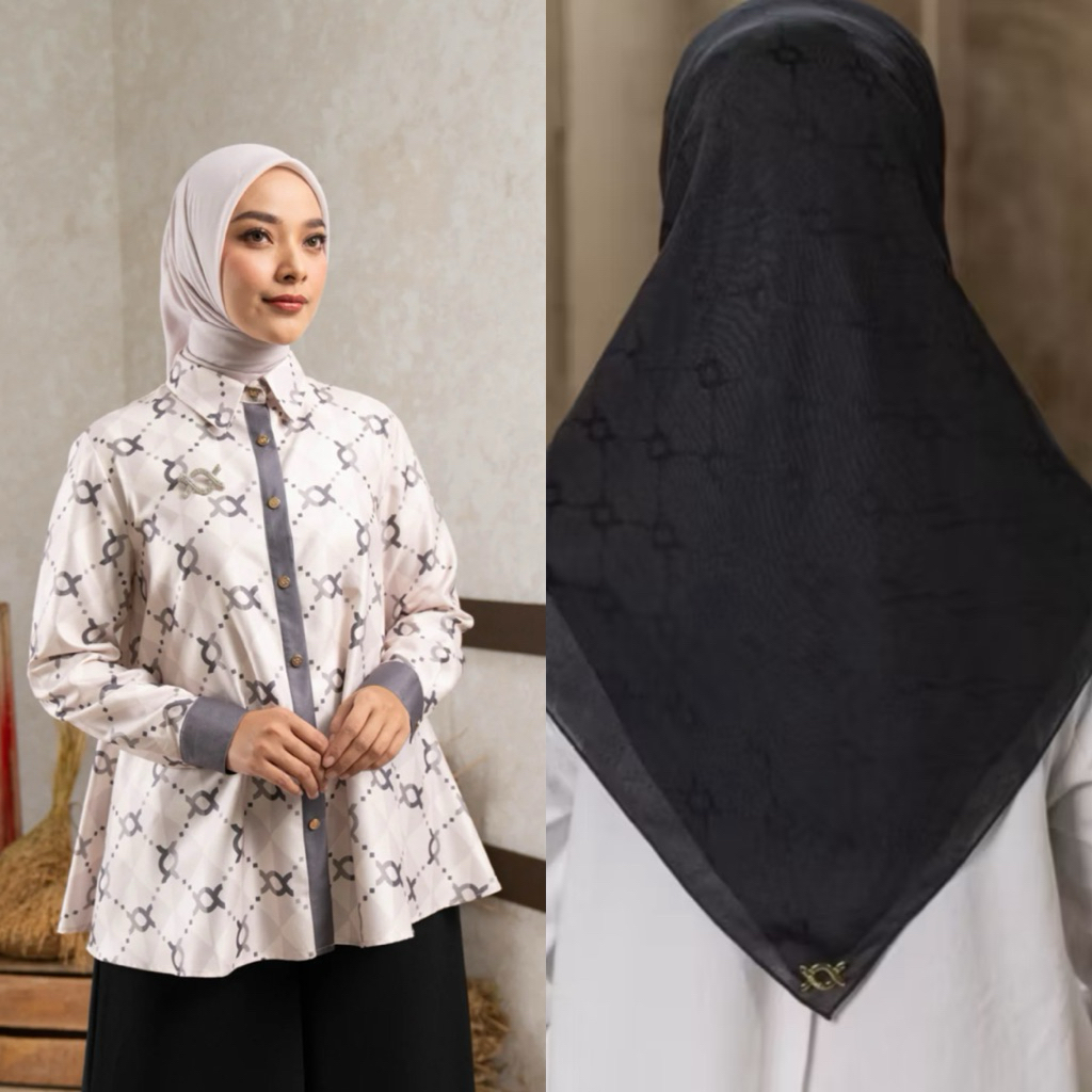 Harga Split Calya Wearing Klamby size M bundling scarf chain monogram 2.0 hitam