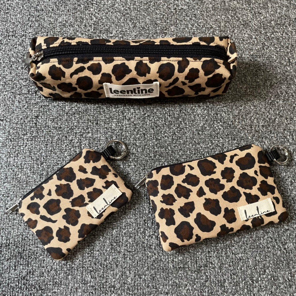LeenLine Leopard/Macan Coin Purse Dompet Koin Card Wallet Pencil Case Tempat Pensil Alat Tulis