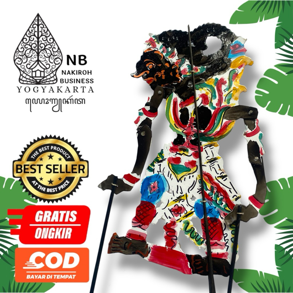 NAKIROHBUSINESS WAYANG kulit GATUTKACA GATOTKACA HITAM BAHAN KERTAS DUPLEK TEBAL