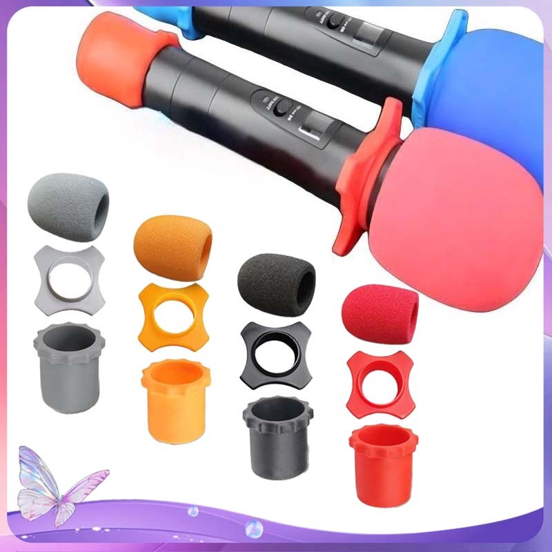 RM Set Mic Microphone Ring Karet Microphone Pelindung Wireless Ring Karet Mic Anti Slip Protection
