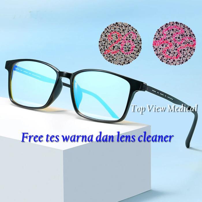 Kacamata Buta Warna Merah Hijau Anti UV 420 Lensa Eyewear Glasses