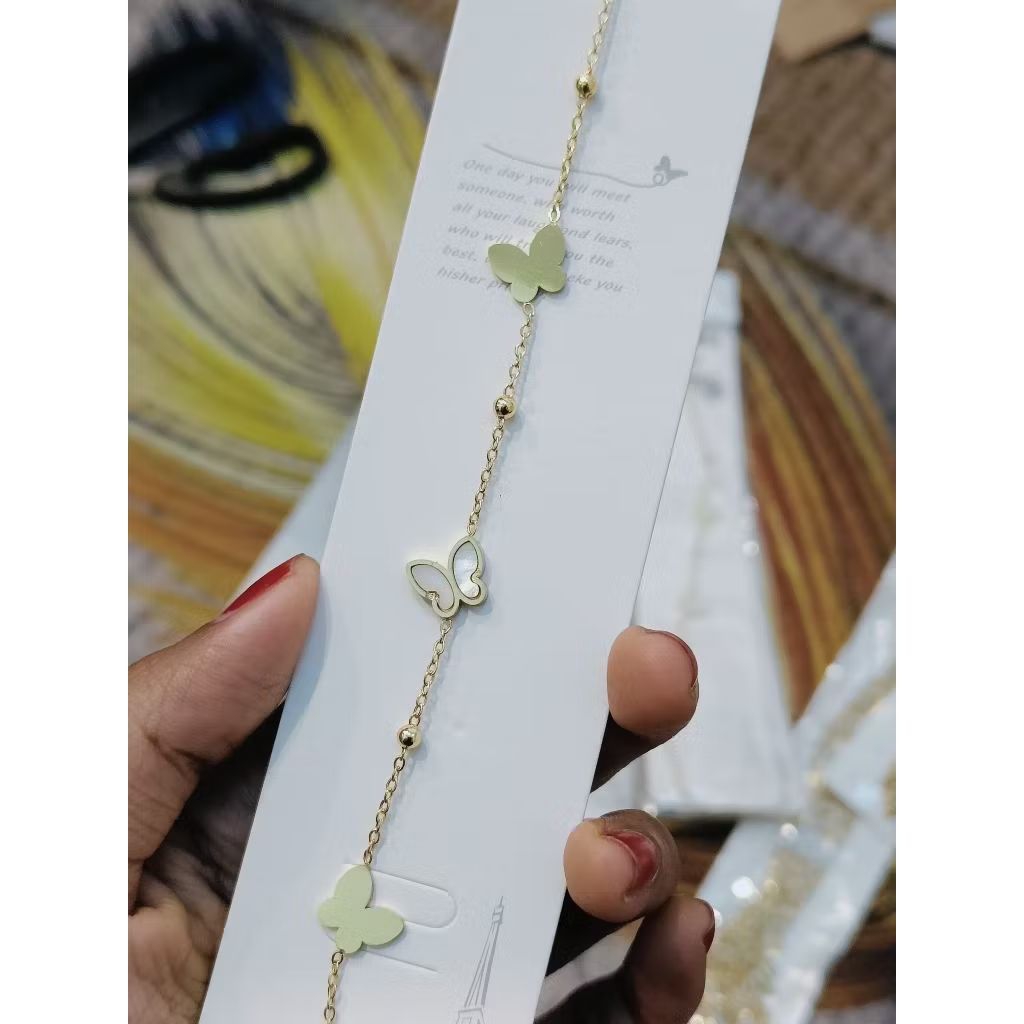 gelang titanium rantai kupu viral gelang kekinian fy jewellery
