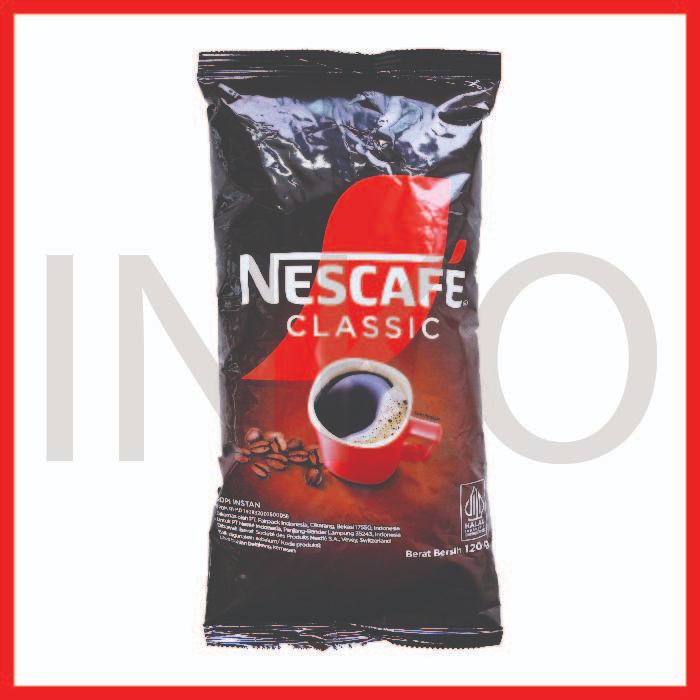 NESCAFE CLASSIC KOPI MURNI 60 CANGKIR POUCH 120GR