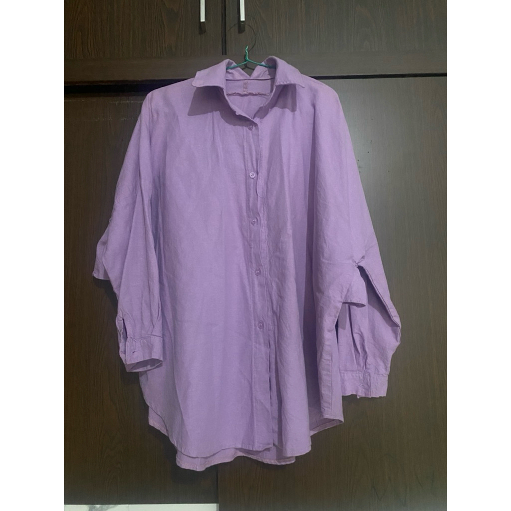 Kemeja Linen Purple Bellacus Butik