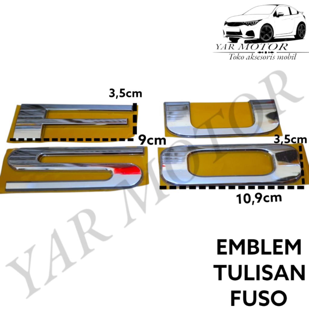 EMBLEM LOGO TULISAN FUSO CHROME NEW CANTER ORIGINAL