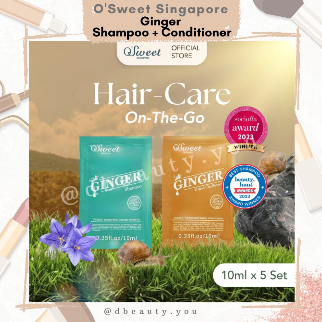 O'Sweet Singapore | Ginger Series Sachet 10ml 5 set | Shampoo Sachet | Shampoo Rambut Rontok / Real 