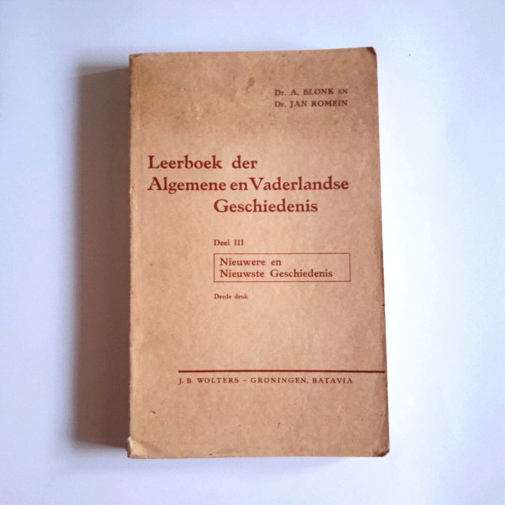 Antik Vintage Buku Pelajaran Belanda Lama Sejarah Umum & Nasional LEERBOEK DER ALGEMENE EN VADERLAND