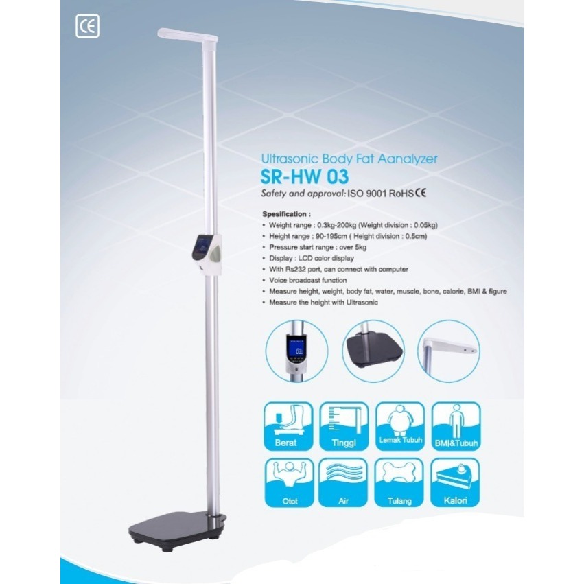 Serenity Digital Scale With Body Fat Analyzer Serenity HW-03 Timbangan Plus Pengukur Tinggi Badan