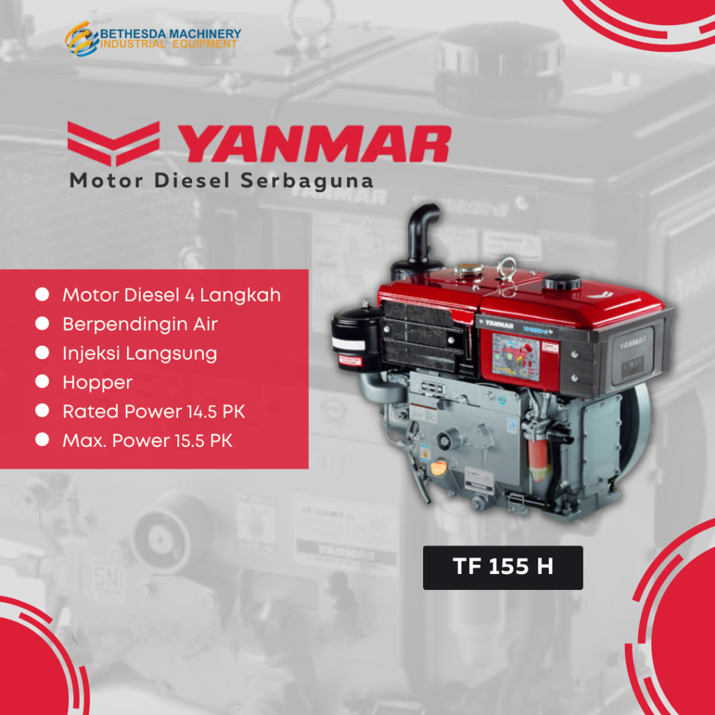Mesin Penggerak Solar Engine Diesel Yanmar TF 155 H 15.5 HP Hopper