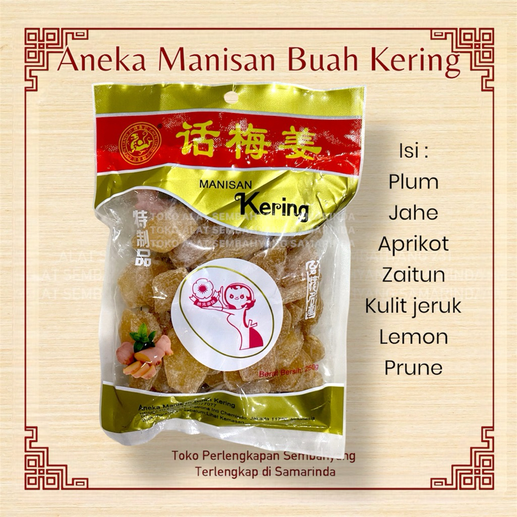 HALAL - Aneka Manisan Buah Kering - plum jahe aprikot zaitun prune jeruk lemon