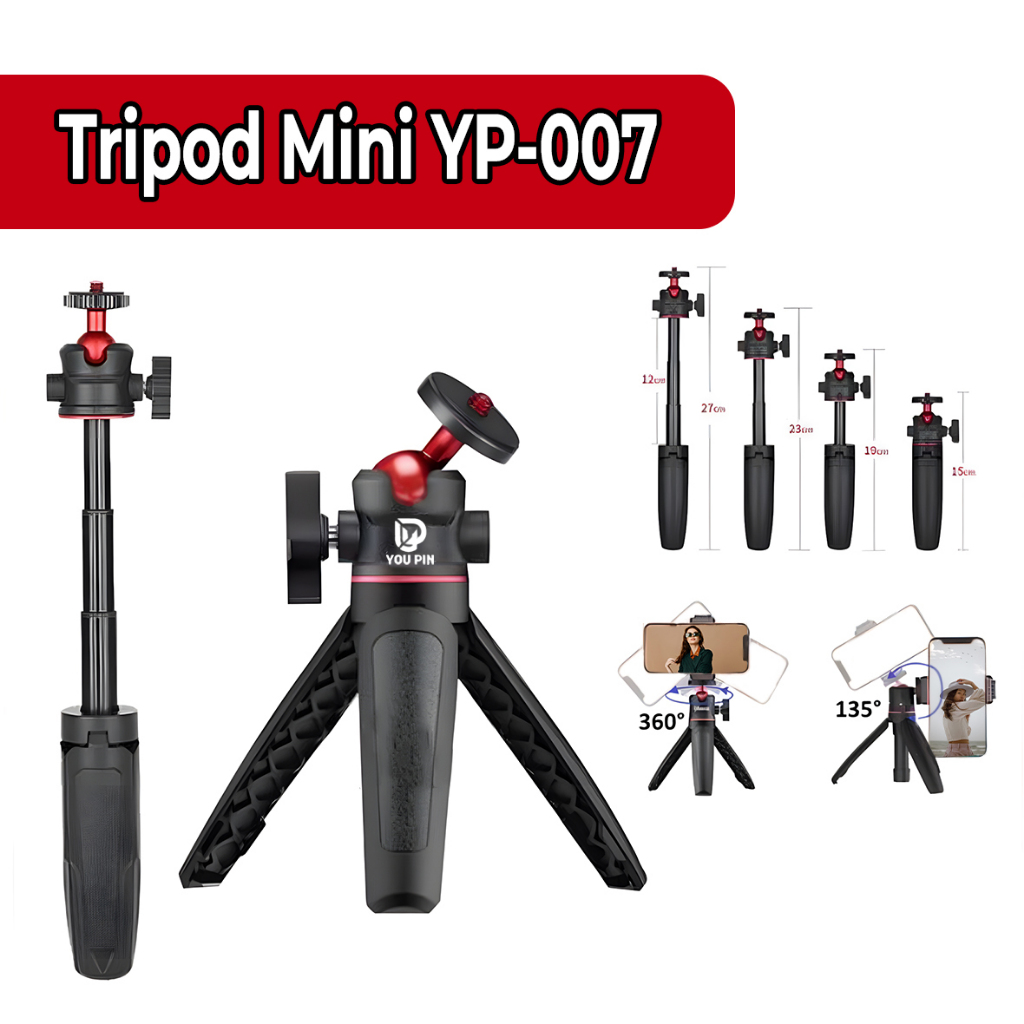 Extension Tripod Mirrorless Camera & Smartphone, Tripod Vlogger