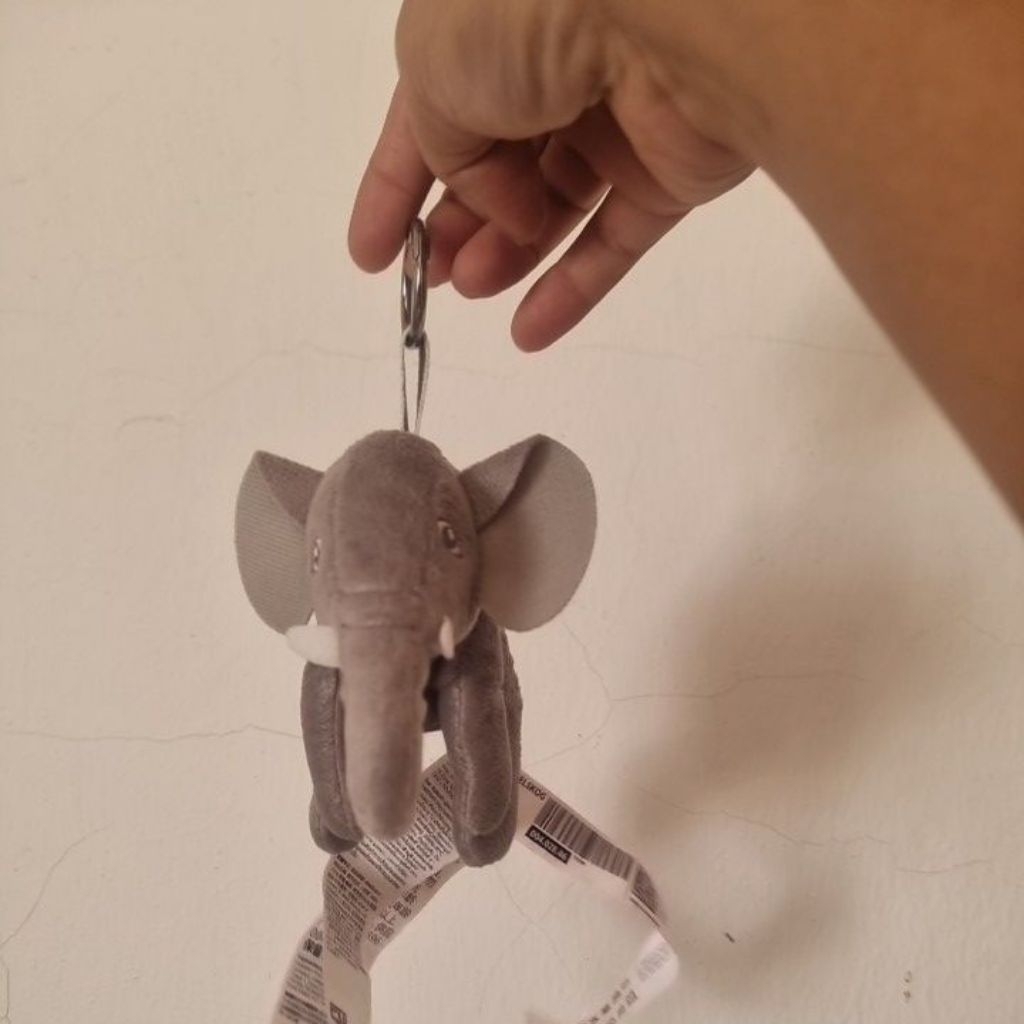 Ikea Boneka Djungelskog Gajah original Tali ngantung lucu dan imut