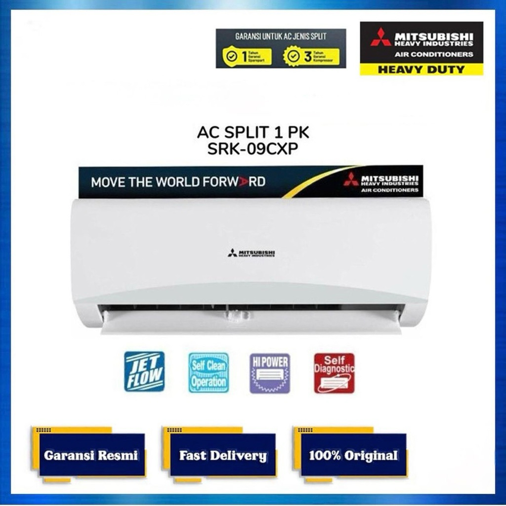 ac mitsubishi 1pk barang original heavy industri standart SRK09CXP-W3/WH