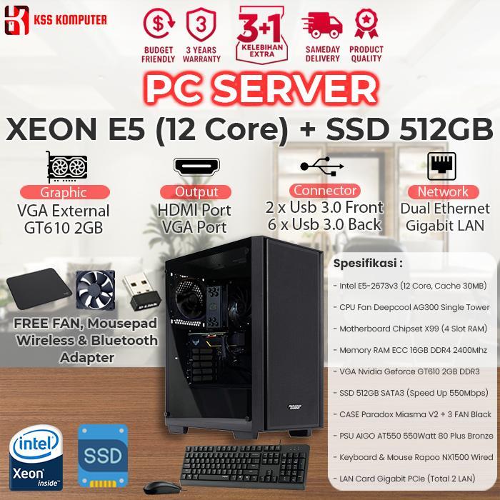 KOMPUTER / PC SERVER Intel XEON E5 + RAM 32GB + SSD 512GB
