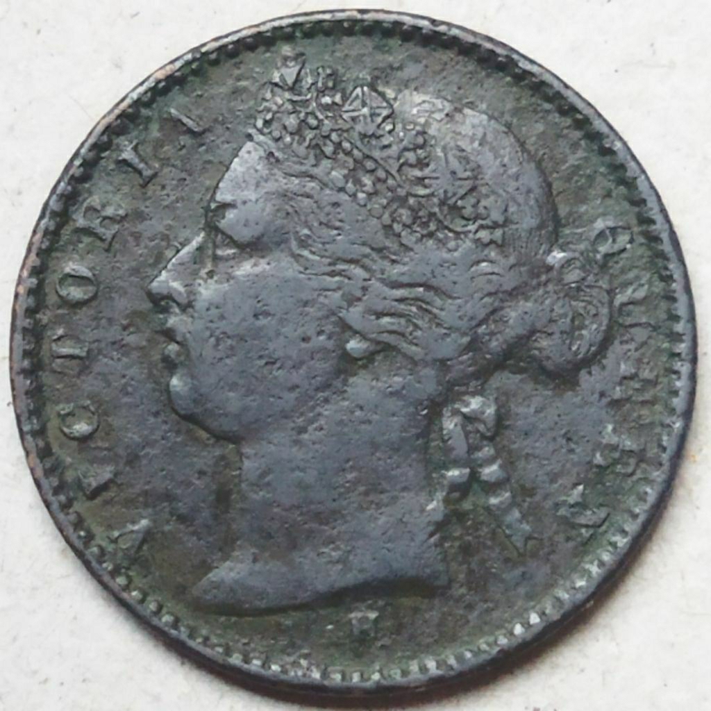 Koin Quarter 1/4 Cent 1872 Straits Settlements