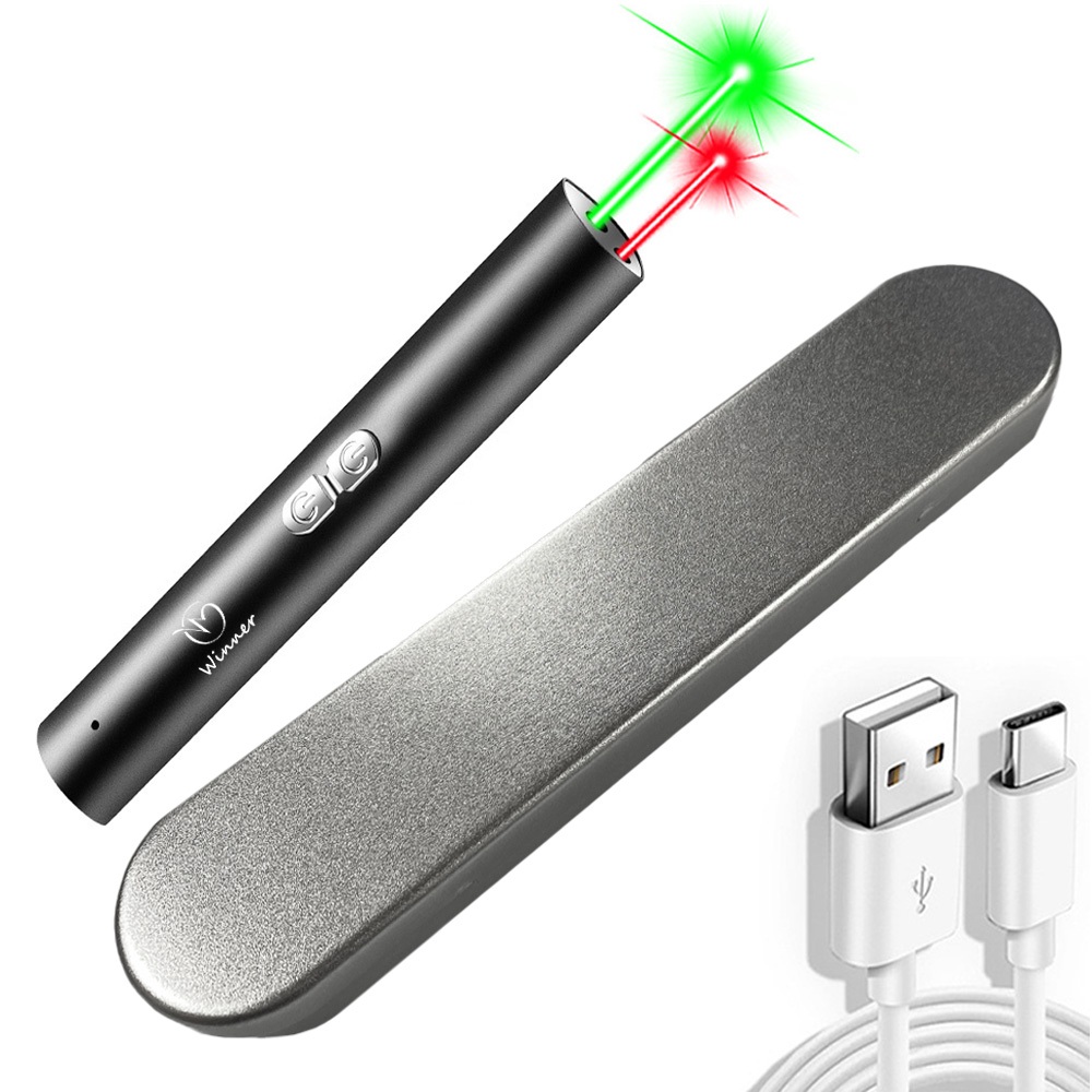 SENTER LASER HIJAU JARAK JAUH GREEN LASER Pointer Dua warna merah and Green Laser Pointer type-c LAM