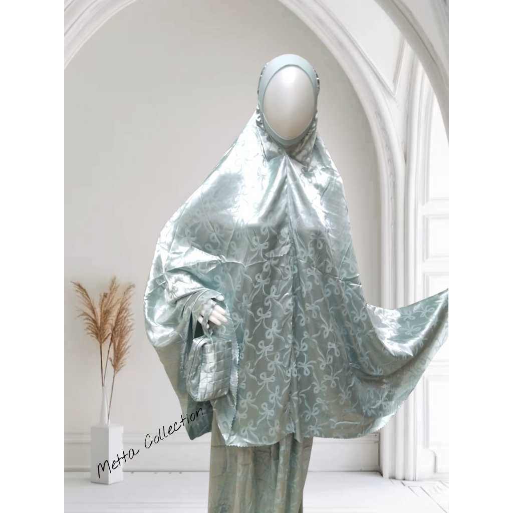 Mukena Dagu Tertutup Armani Jaguar Silk Satin Premium Ukuran Jumbo