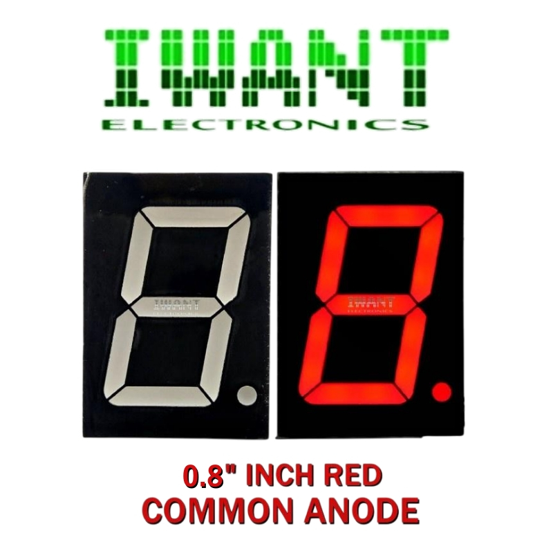 7 SEGMENT 0.8 INCH COMMON ANODE MERAH SEVEN SEGMENT 0.8' 7SEGMEN 0.8 CA 0,8 INCH 7SEGMEN RED SUPER B