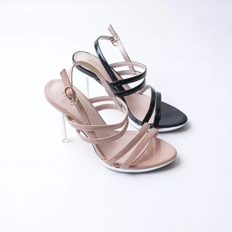Patrizio Sepatu High Heels Wanita Slingback Polos Tinggi 10cm AAM80-8