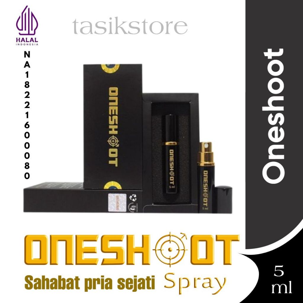 ONESHOOT Spray Tanpa Drama 5 ml Obat Herbal Tahan Lama Kuat Pria Oles Tanpa Kebas Alami Ampuh