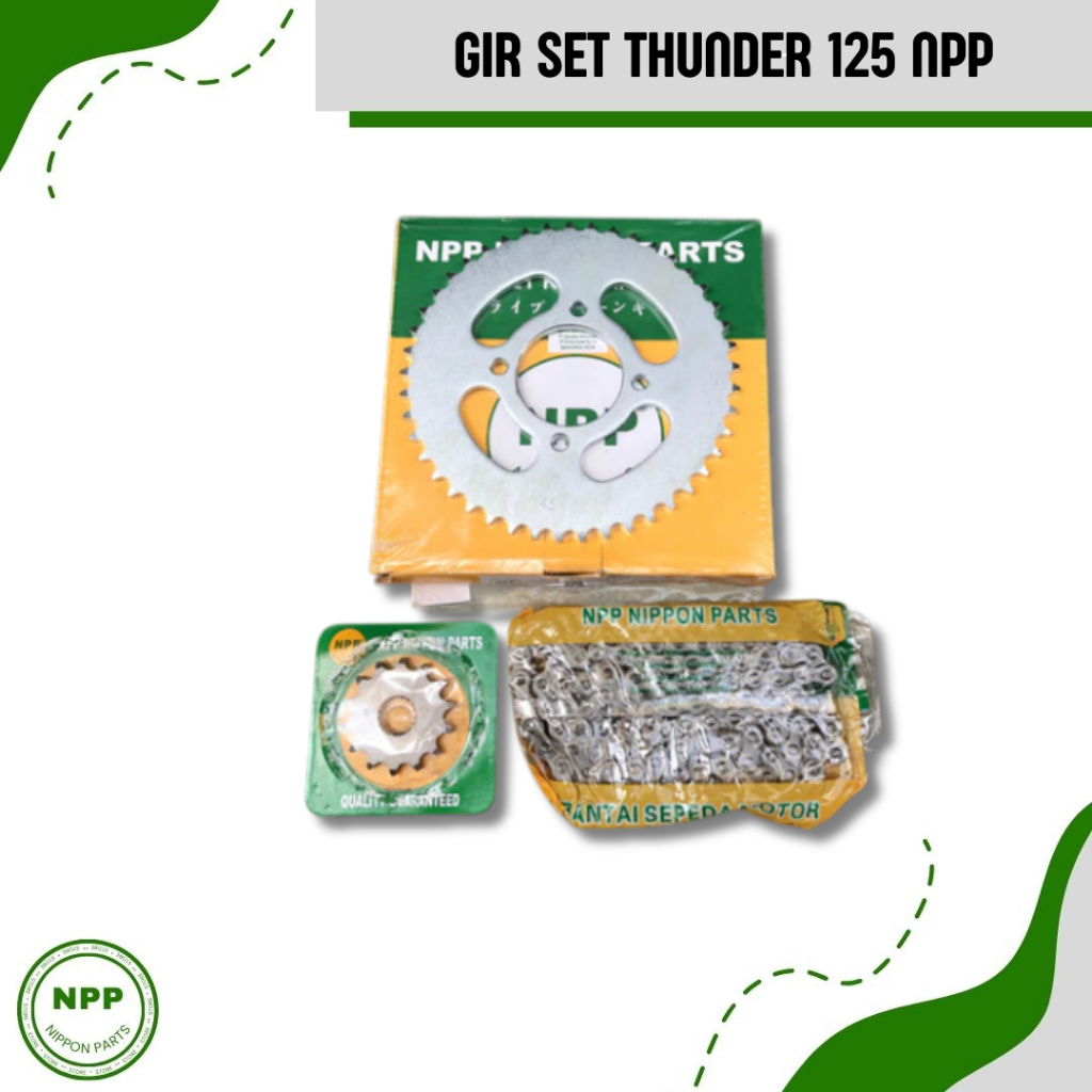 NPP Gir Set Thunder 125 || Ger Gear Set Drive Chain Kit Sproket Thunder 125