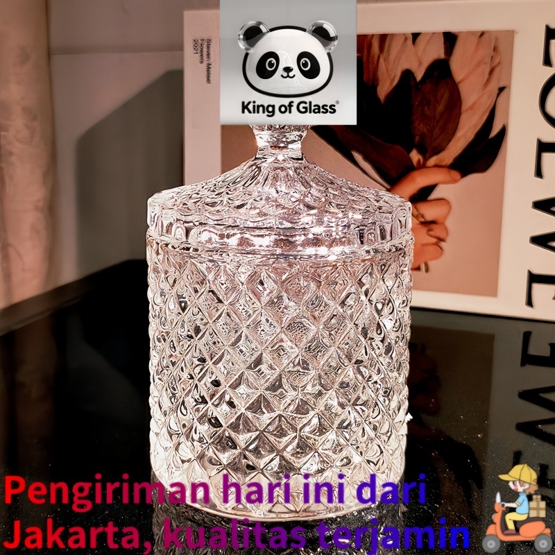 Toples Kaca Kristal Set Mewah Kristal Besar  Toples Kaca Jumbo Mewah Kristal Besar