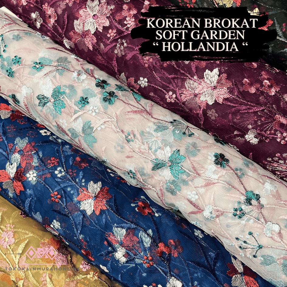 Kain Tille AKAR MUTIARA Kebaya Brukat Hollandia NEW 2025 Bordir Premium Tile Garden Meteran Mewah