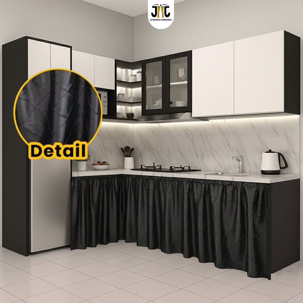 Hordeng Kolong Dapur Gorden Jendela Aesthetic Tirai Kolong Meja Dapur - Pintux Collections