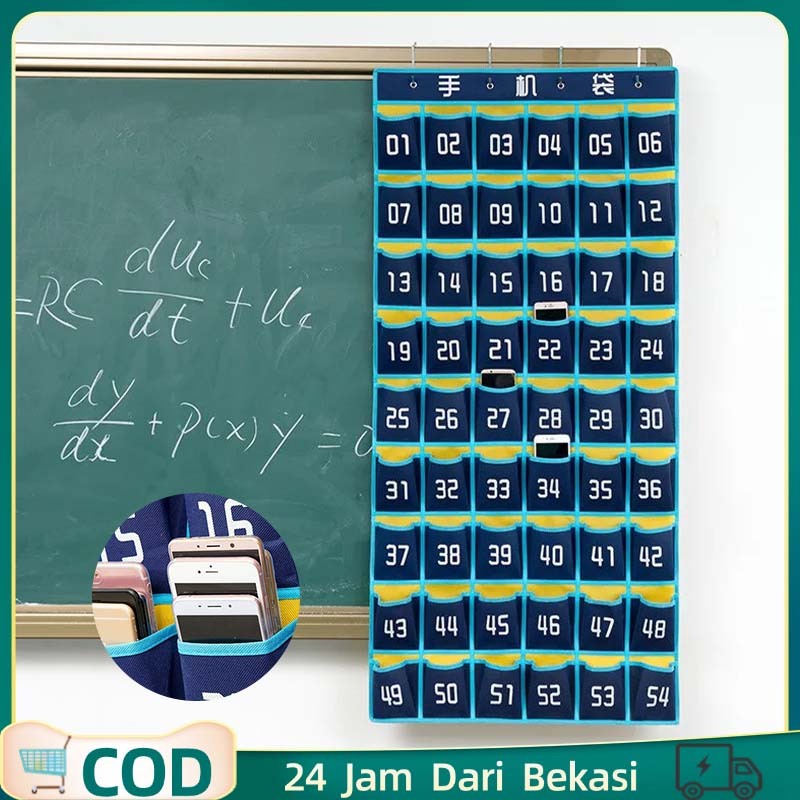 Tas Gantung Hp 54 Grid, Rak Susun Handphone Multifungsi, Management Box Penyimpanan Phone Untuk Seko