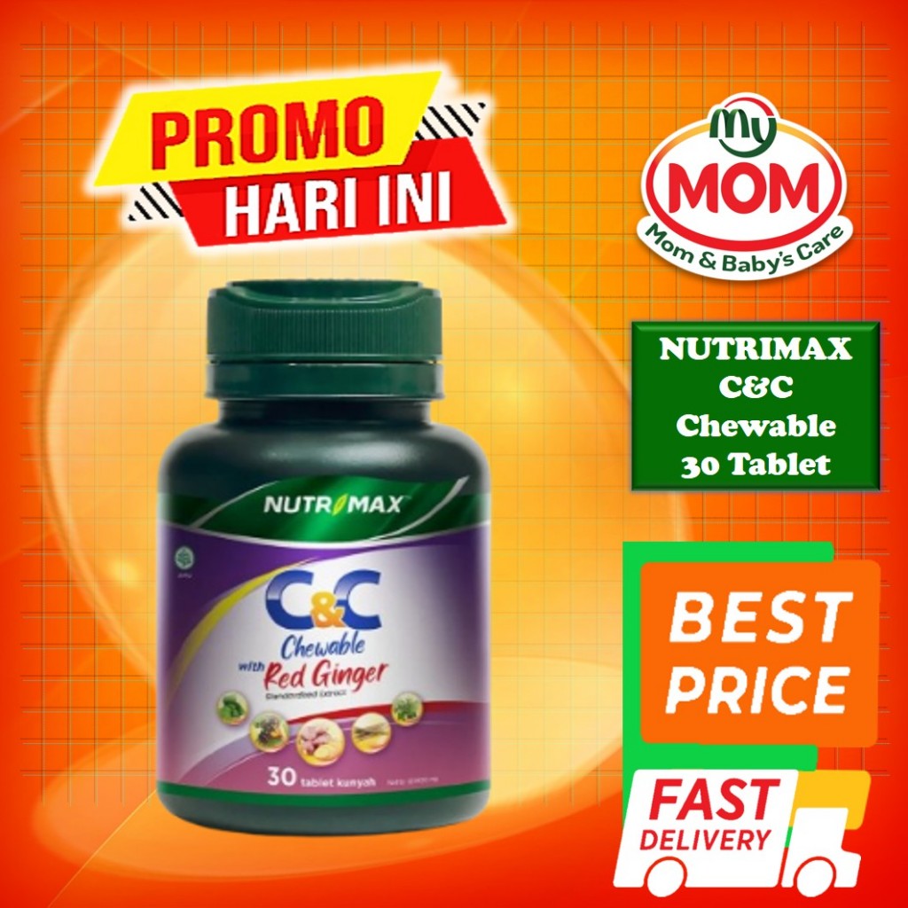 Nutrimax C&C Chewable With Red Ginger Isi 30 Tablet - Obat Kunyah Batuk & Pilek Anak - MyMom