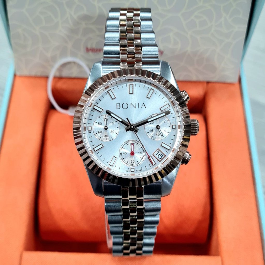 Jam Tangan Wanita Bonia BnB 10845 Stainless Date Chrono Original