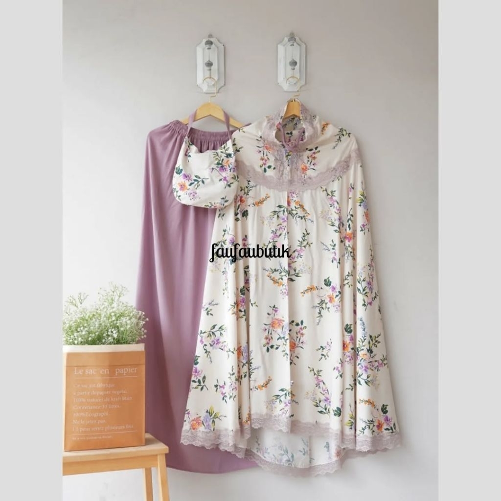 Mukena Selma Cattleya tali karet faufau