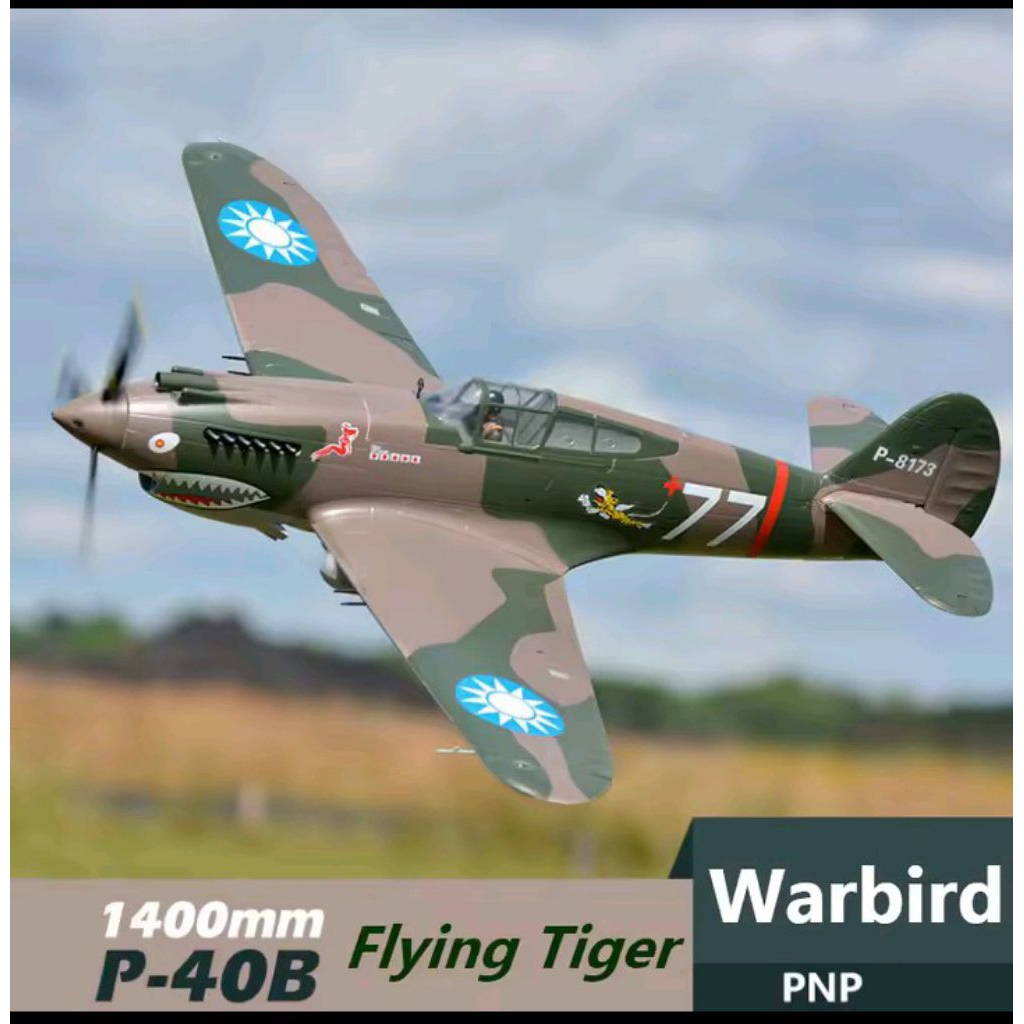 PNP warhawk harimau FMS P-40B 1400mm dengan motor KV 650 70A