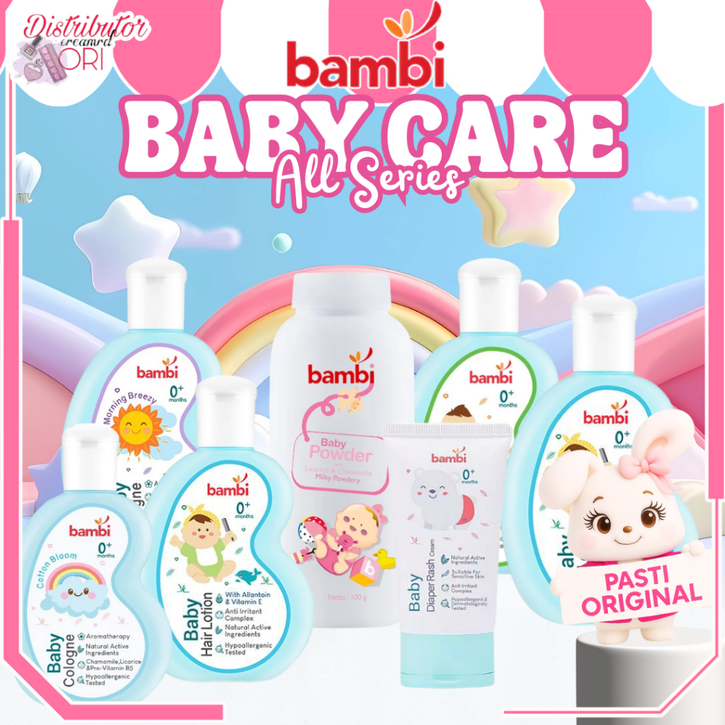 Bambi All Series | Cologne Cotton Bloom  | Sweet Foral | Milky Powder | Hair Lotion | Rash Cream | D