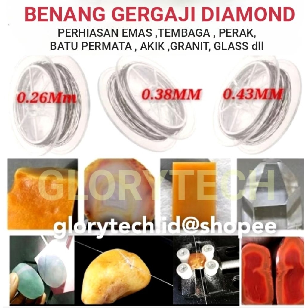 Mata Gergaji Ukir Diamond panjang 1m / Diamond wire saw blade/ Mata Gergaji ukir metal Emas