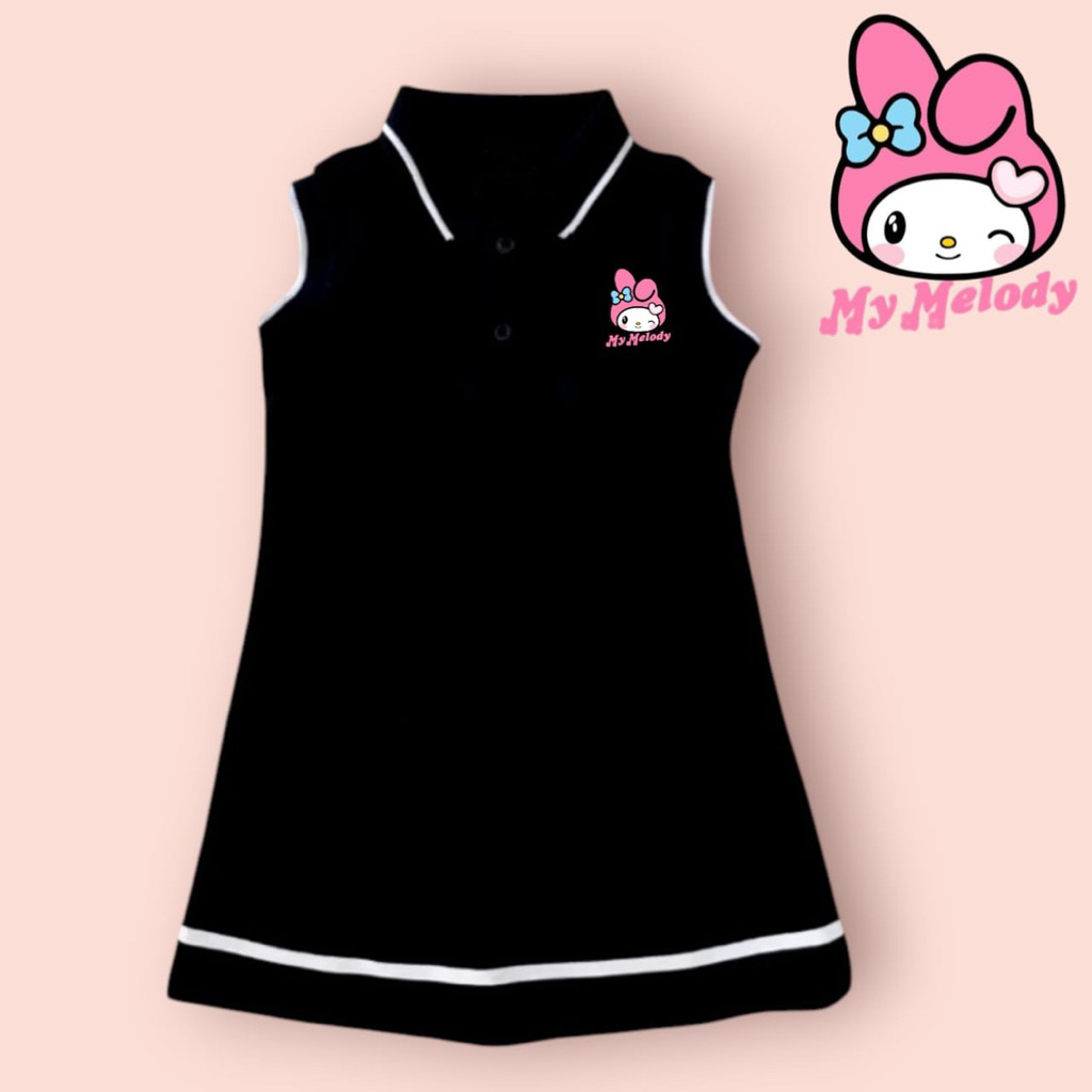 dress polo anak/dress kerah anak anak/baju melody anak/dress motif melody anak anak