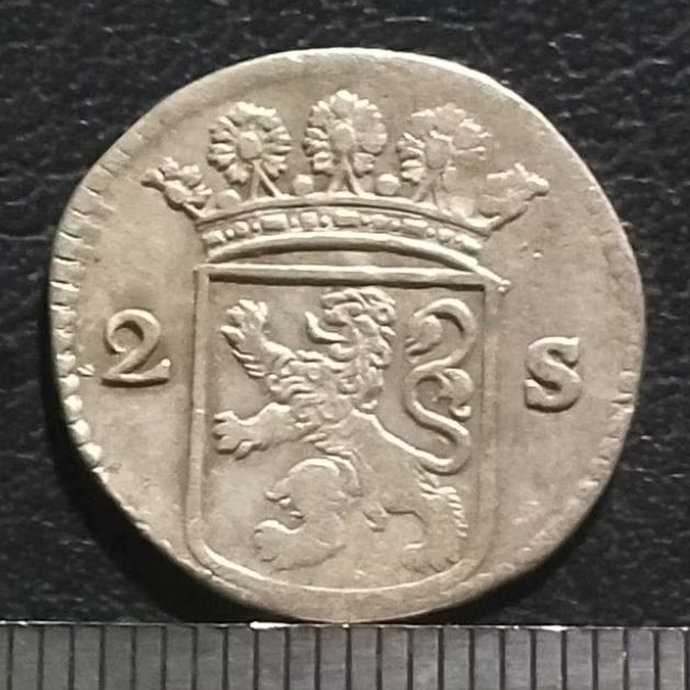 #40.ST. KOIN KUNO || KOIN PERAK || SILVER COIN 2 STUIVER HOLLANDIA TAHUN 1730